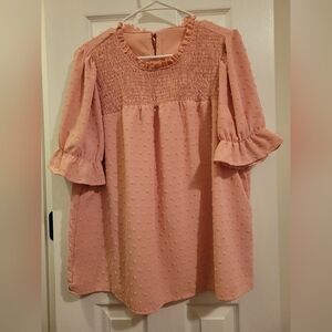 SHEIN Pink Textured Blouse
